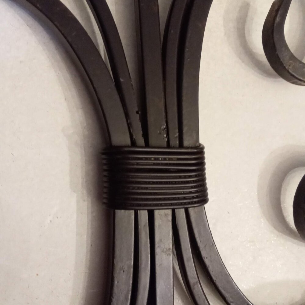 Black Wrought Iron Candle Holder 17" Wall Sconce Set Of 2 Opposing Scroll Design - Picture 3 of 3